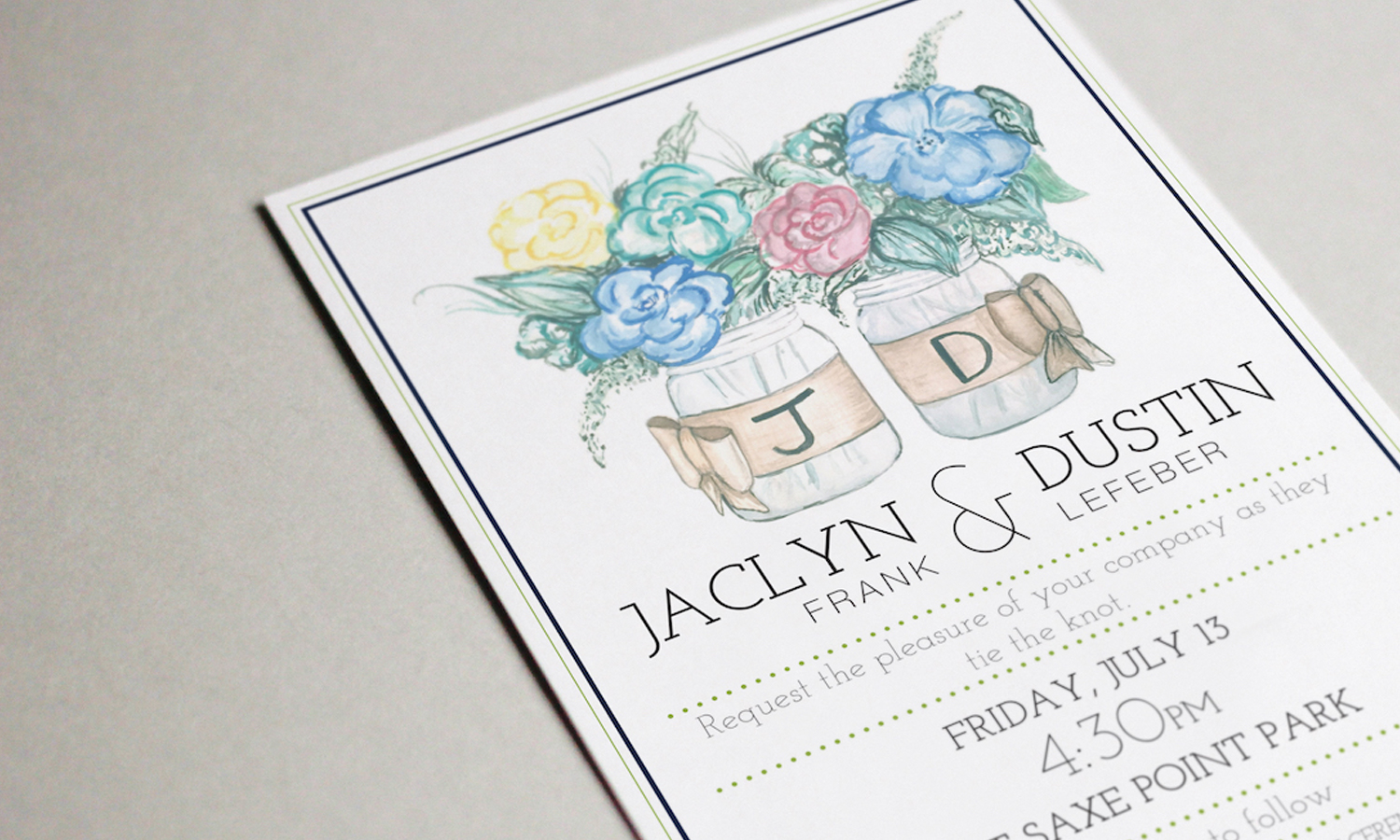 Mockup of wedding invite.